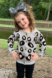 Grey Leopard Buttoned Down Sweater