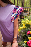 Purple and Aztec Ruffle Sleeve Dress