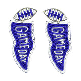 Game Day Letter Beaded Sequins Flag Post Earrings