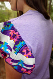 Purple and Aztec Ruffle Sleeve Dress