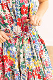The Iris Ivory Floral Dress with Belt