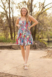 The Iris Ivory Floral Dress with Belt