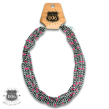 Burnished silver Bead Multi-Strand Necklace