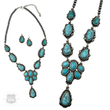 Western stone concho necklace set