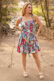 The Iris Ivory Floral Dress with Belt