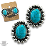 Western concho look post earrings