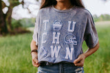 Acid Washed Sequins engraved 3D Embroidery Tee