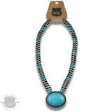 Western two strand bead and stone necklace